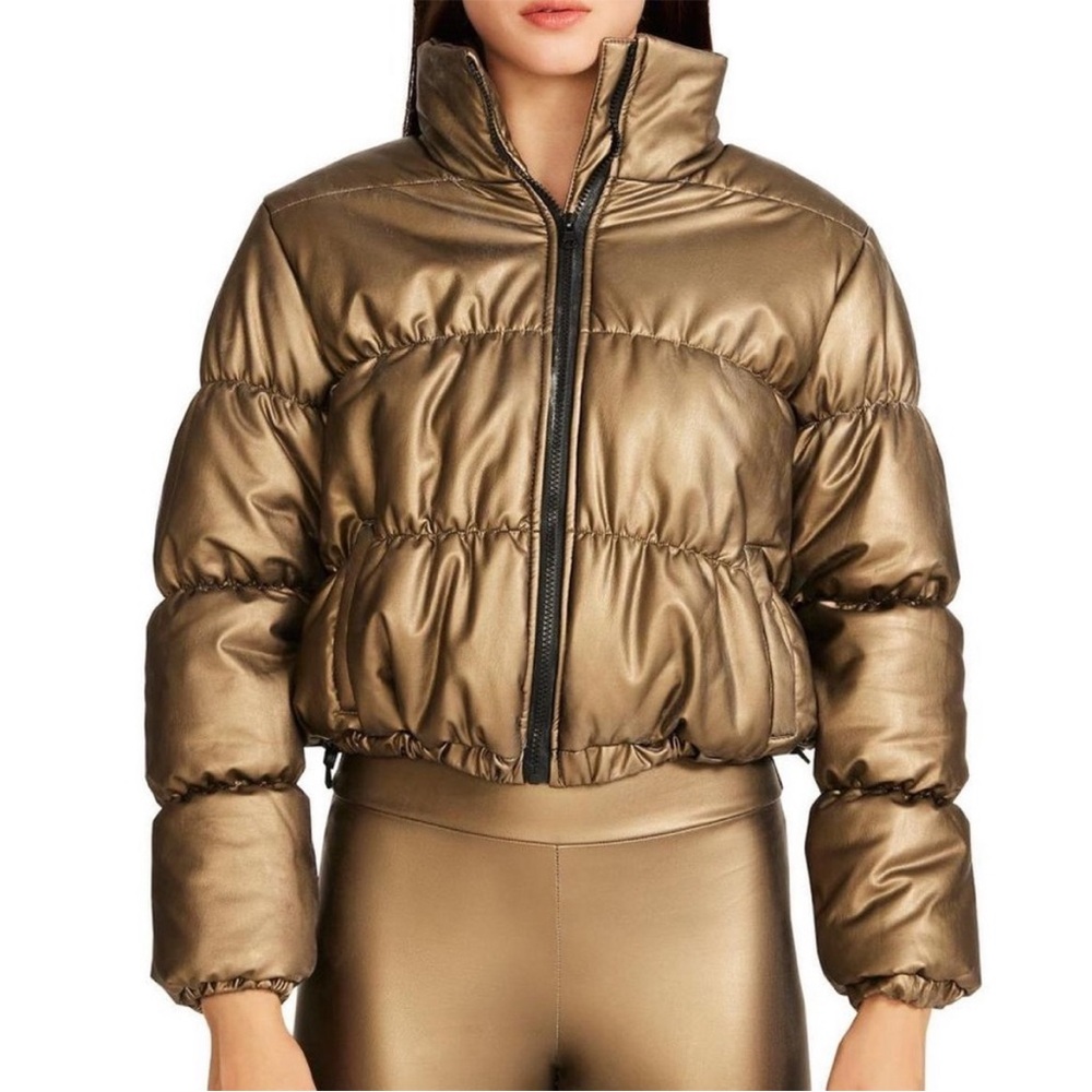 BB Dakota by Steve Madden Gold Cropped Puffer Jacket. NWOT size XS
